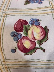 VTG Bloomcraft Fabric Fruit And Flowers 6.5 Yards Heavy Textured Fabric