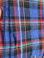 Blue/White/Red/Black plaid Heavy Linen/ Cotton Remnant 45″ x 6 2/3yd.