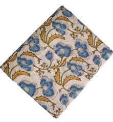 Handmade Indian Multi Floral Hand Block Print Running Cotton Voile Crafts Fabric