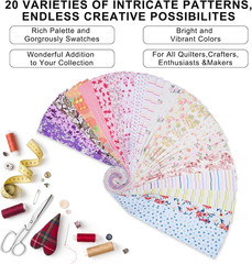 -100% US Cotton Precut Fabric Strips Roll for Quilting, Crafting, and Sewing, So