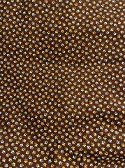 VTG Cranston Ditzy CALICO Brown Orange White &Yellow Florals Cottagecore BTFQ