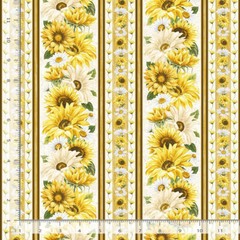 Honey Bee Farm Bee Floral Stripe Fabric Cotton Timeless Treasures CD2388 By Yard