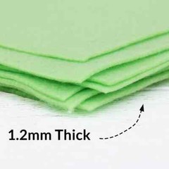 Premium Felt Sheets 10 Pack – 12″ x 12″ – Lt. Green – Soft Wool-Like 1.2mm