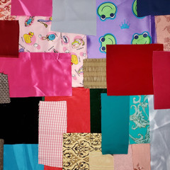 Crazy Quilt Fabric Scrap Lot 13 Ounces Satin Velvet Brocade