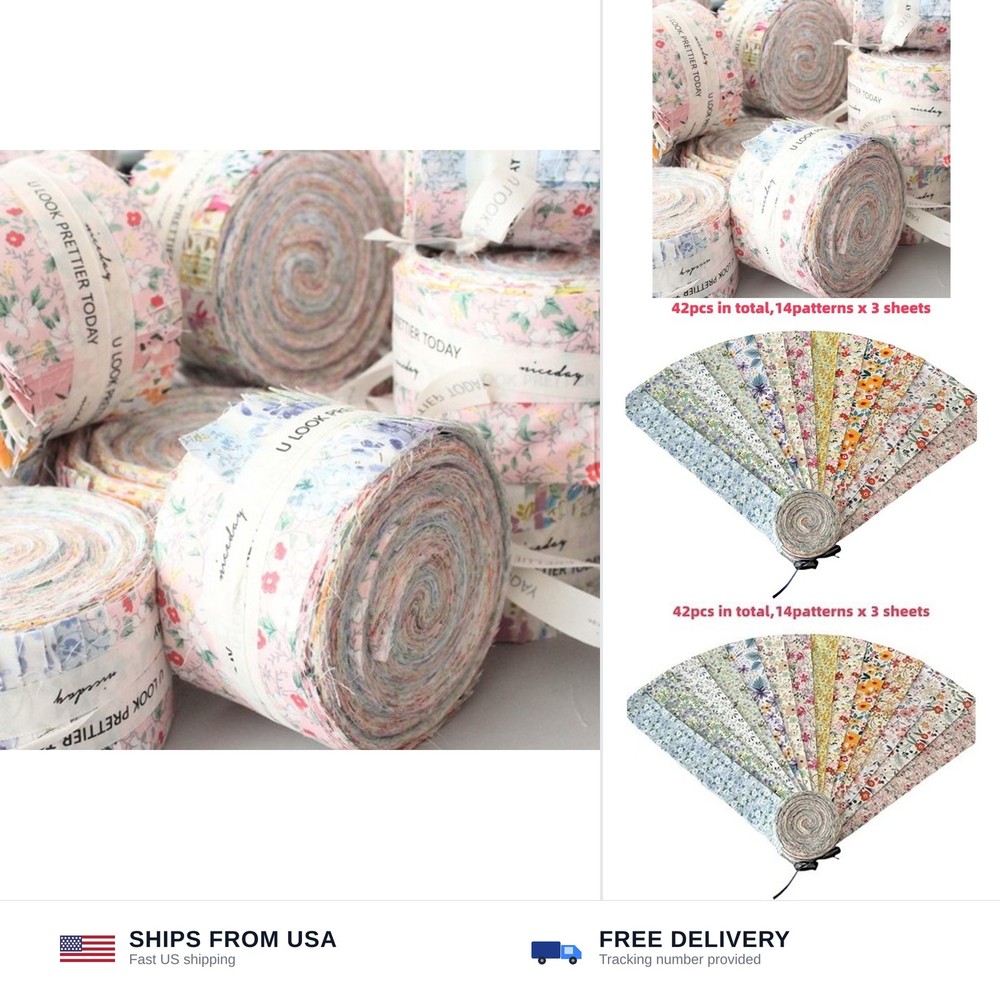 Zooelay 2.5 Inch Jelly Roll Fabric Strips Assorted Bundle,100% Cotton Precut …