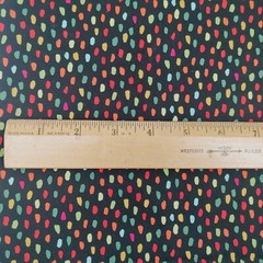 Joann Fabric Black Cotton with Colorful Dashes 1 Yard and 10 Inches Crafts Kids