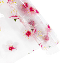 | Watercolor Floral Clear TPU Vinyl, 12″ X 54″ Transparent Waterproof Crystal Tr