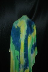 Rayon Spandex Tie-Dye Print Jersey Knit Fabric Teal Lime Yellow Combo 9 oz