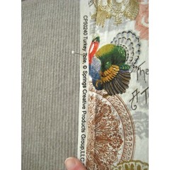 Turkey Table Thanksgiving Print Fabric Cotton Blend Printed 43 x 106 in CP50240