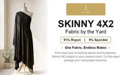 Skinny 4×2 Rib Knit Fabric by the Yard 4-Way Stretch Rayon Spandex 400 GSM