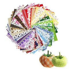 60 Pcs 4″ x 4″(10cm x 10cm) Assorted Craft Fabric Bundle Squares Patchwork Fa…