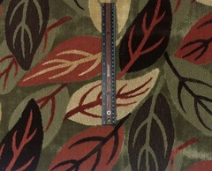 CLARENCE HOUSE LAURELWOOD BROWN RED LEAF MODERN LINEN VELVET FABRIC 1 YARD 49″W