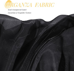 Sheer Organza Fabric by the Yard, 1 Yard X 60 Inch Wide Bridal Black