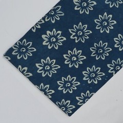 Indigo Blue Cotton Fabric By The Yard Hand Dyed Floral Dress Sewing Craft Fabric