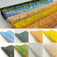 20x30cm Glitter Synthetic Leather Sequin Fabric Sheet for Bow Handmade Bag Craft