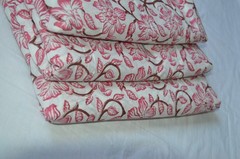 2 Yard Hand Block Print Floral Fabric 100%Cotton NO TARRIF CHARGES 100%✅ZK_211