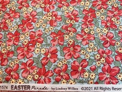 1930s Repro Pink Floral EASTER PARADE L Wilkes Riley Blake Cotton Fabric FQ