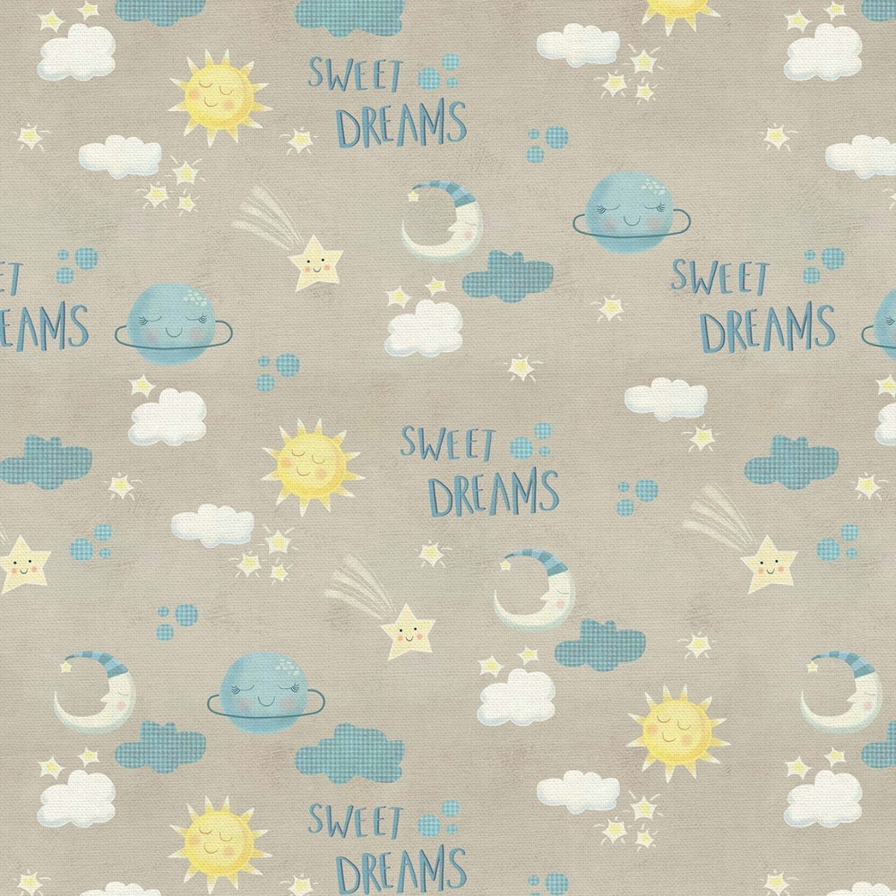 Nursery Fabric | Little Adventurer Sweet Dreams Taupe | Paintbrush Studio YARD