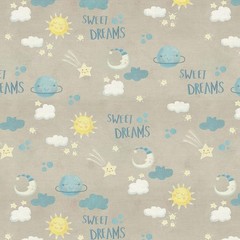 Nursery Fabric | Little Adventurer Sweet Dreams Taupe | Paintbrush Studio YARD