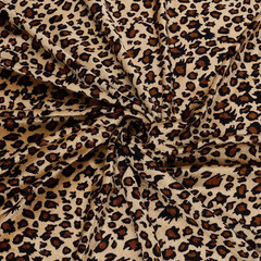 FINFERINSPIRE 2.1Yard Leopard Print Velboa Fabric 66.9Inch Wide Chocolate Polyes