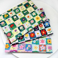 150cm Colorful plaid cotton fabric Non-fading For Top Shorts Headband Bedding