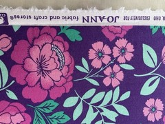 Fabric Cotton Purple Flower 42”x 35” By Jo Ann 211