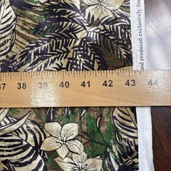 Tropical Fabric 3+ yds Green Beige Brown Island Flowers Leaves Hawaii Joanns