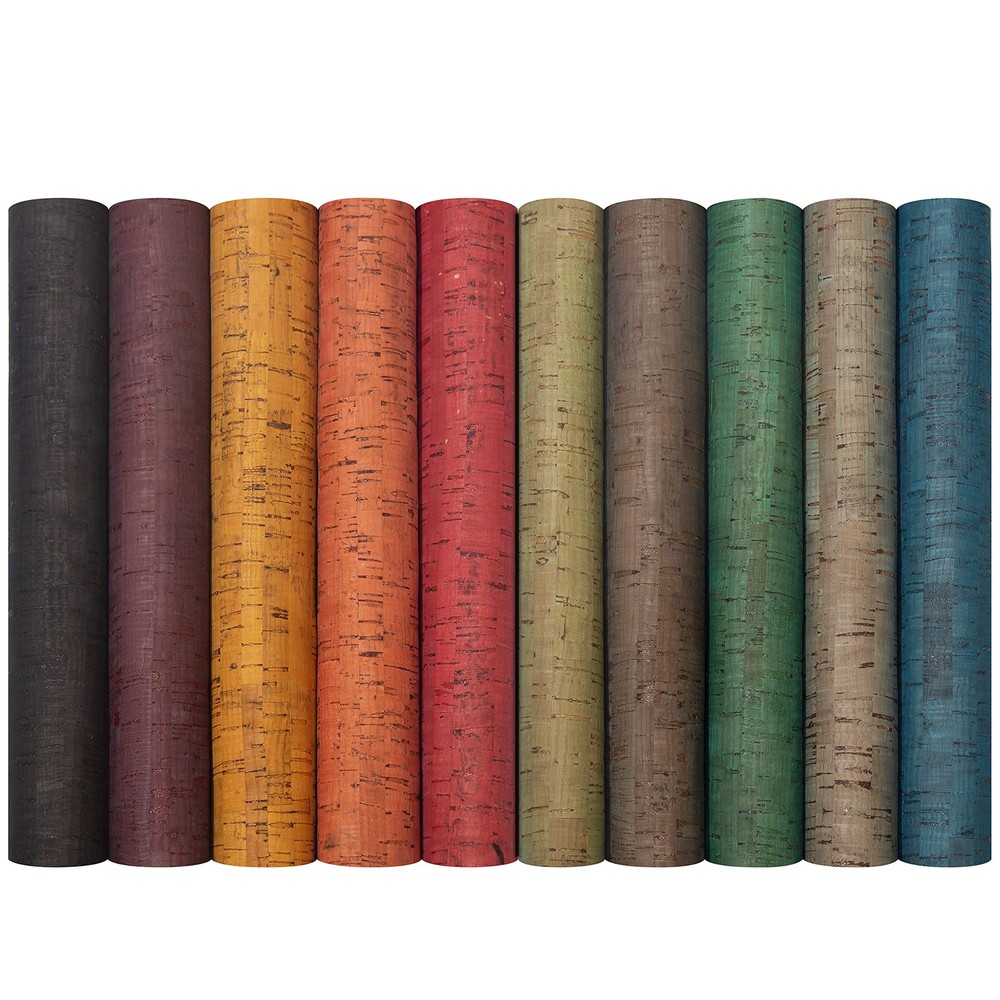 10 PCS 9×13 Faux Leather Sheets, Natural Cork Fabric, A-Print Pattern 5, DIY