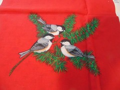 VIP Cranston Fabric Panel Christmas Mailbox Chickadee Christmas Cut & Sew
