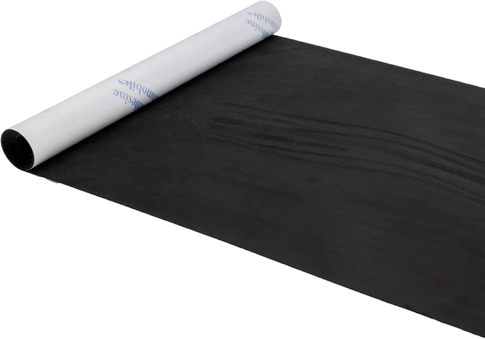 Black Microfiber Fabric Self-Adhesive Suede Look 39.37in x 78.74in, Premium Synt