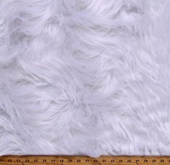 Faux Fur Pure White 4″ Long Hair Super Soft 60″ Wide Fabric by the Yard A614.25