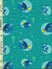 Turquoise Finding Dory Snuggle Flannel by Camelot Fabrics bty