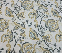 Lawrence in Sandstone BTY Richloom 100% Cotton Slub 54″ Wide Floral