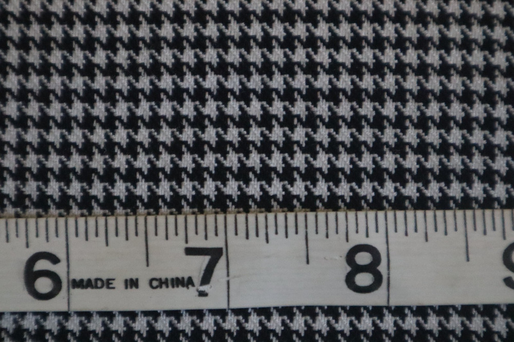 Black White Mini Tiny Houndstooth Print Decor Fabric 3 yards Poly or Blend 59″