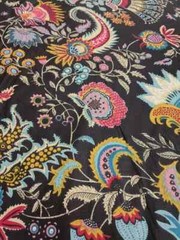 25 Yards Fabric Indian Black Paisley Hand Printed Cotton Fabric Sewing Fabrics