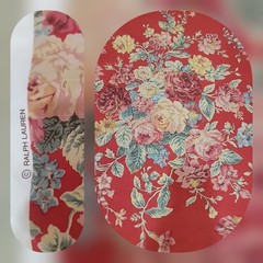 NEW RALPH LAUREN Red Floral Upholstery Fabric Cotton 2 1/4 YARDS (80″), UNCUT HT