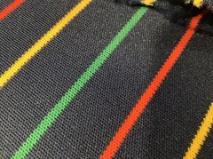 Vintage Fabric Navy Stripes Stretches Knit Polyester ￼3 Yards 61×108 Stretchy