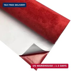 Stretch Suede Fabric Wrap Red 16.5in x 59in for Car Interior Decor