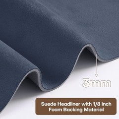 1/8″ Foam Backed Suede Headliner Fabric 60″W Car Roof Repair Upholstery Material