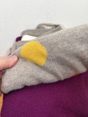 Cutters Lot Of 3 100% Cashmere Sweaters Upcycle Crafters in Natural Beige Violet