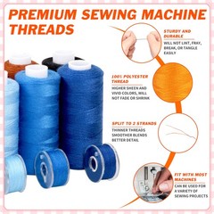 140 Pcs Sewing Thread Kit, 36 Assorted Colors Machine Threads with Spools,…