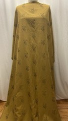 All Cotton Damask Mustard Gold Textured Floral Rose Fabric 1 Yard 16″ Long 48″ W