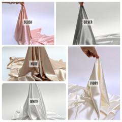 Pastel Colors Stretch Charmeuse Satin Fabric for Wedding Dress by the Yard