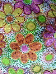 3-1/2 Yards Multicolor Floral Print Fabric Flowers & Plants Theme Dot Pattern