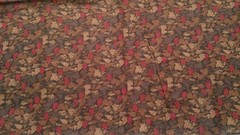Fabric Joann Tan Oak Red Maple Leaves on Dark Brown 30″ x 44″ $4.25