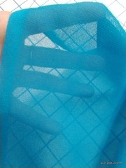 Vintage Teal Open Weave Mock Linen Fabric Heavy Acrylic Polyester Moss Crepe 6Yd