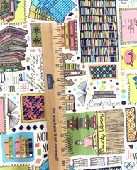Bookish Jenni Calo Connecting Threads Book Library Cotton Fabric #13