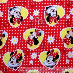 BonEful Fabric FQ Cotton Quilt VTG Disney MINNIE Mouse Heart Red White Polka Dot