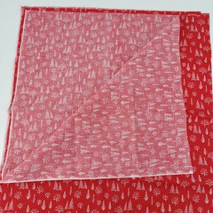 Vintage Red & White Winter Trees Dots Cotton Christmas Fabric 3 Yards 108×44″