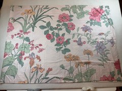 Bloomcraft FABRIC Orig. Screen Print By Luther Travis Floral 1981 29×78” Read